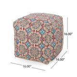 Amelia - Handcrafted Fabric Pouf, Rustic Elegance - Multicolored