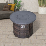 Outdoor Fire Pit Table With Lid - Espresso