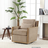 Comfy Accent Barrel Chair, 360 Degree Swivel