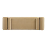 Mason - Arched Arm Bench With Bolster Pillows - Camel Brown Beige