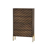 Shoe Cabinet, Freestanding Organizer For Entryway - Walnut