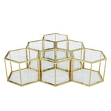 Modern Coffee Table With Double Layer Tempered Glass And Polygonal Design
