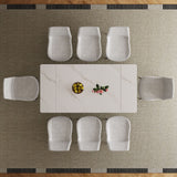 Retractable Sintered Stone Dining Table Set With Chairs