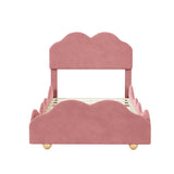 Upholstered Platform Bed With Cloud Shaped Board