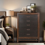 Branson - 5 Drawer Chest, Two Tone - Brown