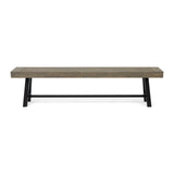 Outdoor Patio Bench - Gray / Rustic Metal