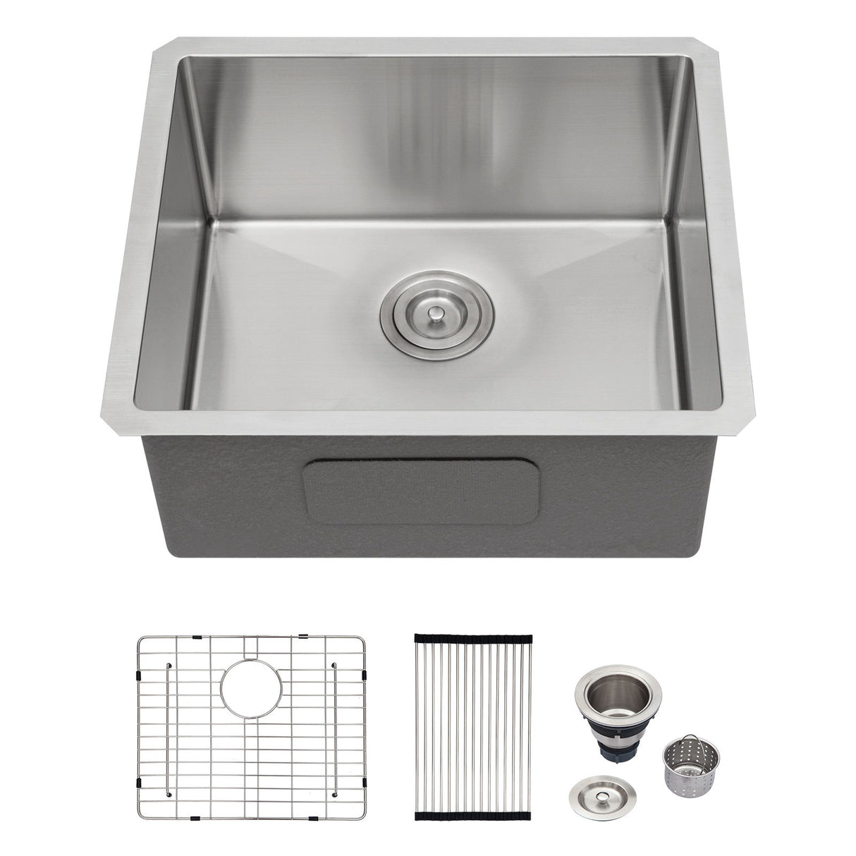 Undermount Steel Kitchen Sink, Deep Single Bowl Basin
