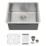 Undermount Steel Kitchen Sink, Deep Single Bowl Basin