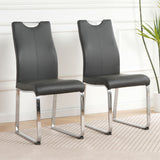 Modern Upholstered Dining Chair Electroplated Metal Legs (Set of 2)