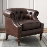 Ophelia - Button Tufted Accent Chair - Brown