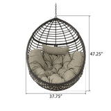 Hanging Basket Chair With Metal Frame And Seat Cushion