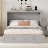 Murphy Wall Bed With Drawer And A Set Of Sockets & USB Ports, Pulley Structure Design