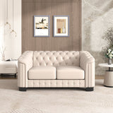 Upholstered Loveseat Sofa With Thick Removable Seat Cushion