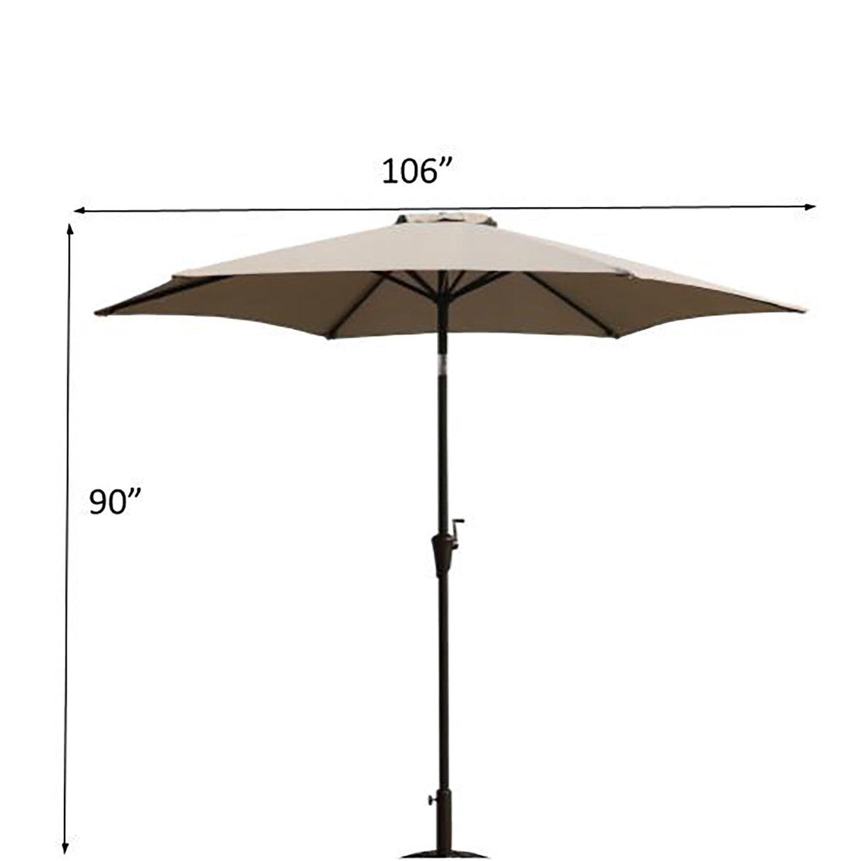8.8' Outdoor Aluminum Patio Umbrella With 42 Pound Square Resin Umbrella Base