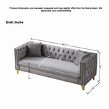 Deep Seat Sofa With Button Nailhead, Square Arm Couches