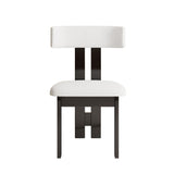 Modern Dining Chairs, Vertical Backrest Kitchen Chairs For Dining Room (Set of 2) - White