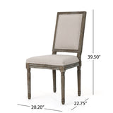 Traditional Style Dining Chair Set With Fabric Upholstery