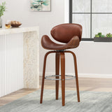 Lumos - Mid Century Modern Upholstered Swivel Barstool