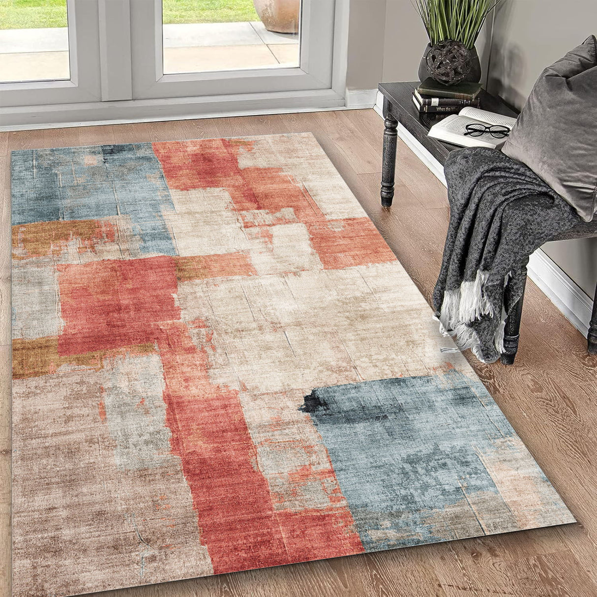 Toucan - 5' X 7' Washable Non - Slip Area Rug - Ivory Multi