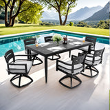 Modern Outdoor Patio Dining Set With Table And Chairs With Sunbrella Cushions