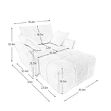 Ergonomic Single Seater Sofa With Ottoman, High Resilience Support Cushions