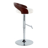 Grotto - Contemporary Adjustable Height Barstool With Swivel With Straight T Footrest (Set of 2)