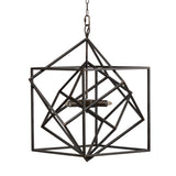 3 Light Metal Chandelier, Hanging Light Fixture With Adjustable Chain For Kitchen, Bulb Not Included - Black