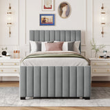 Upholstered Design Platform Bed With Trundle