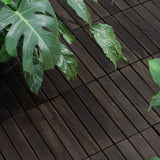 Acacia Hardwood Interlocking Deck Tiles, Striped Pattern