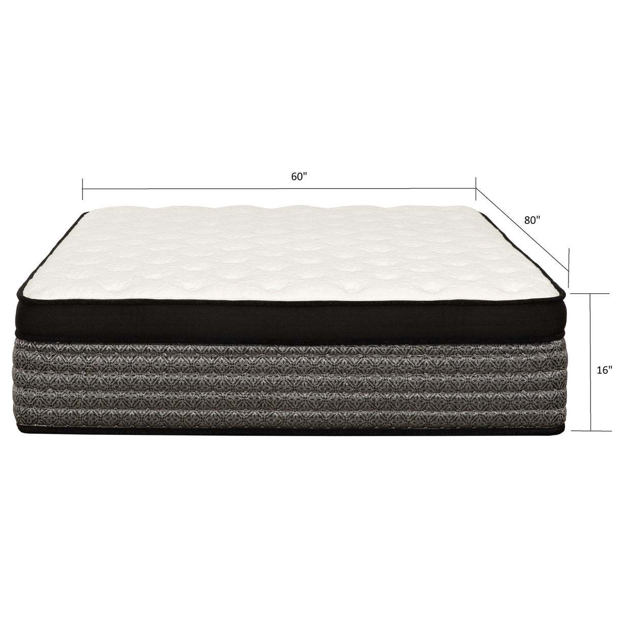 Premium 16" Queen Size Hybrid Mattress In A Box Plush Gel Memory Foam Top With Cooling Technology - Gray / White