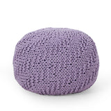 Bordeaux - Knitted Cotton Round Pouf Ottoman