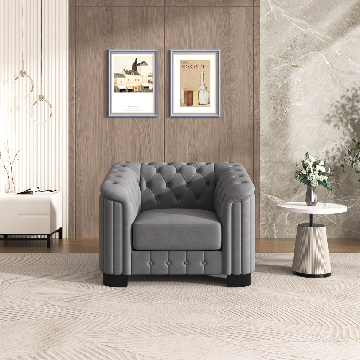 Upholstered Accent Sofa Chair With Removable Cushion