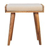 Boucle Tray Style Footstool - Cream