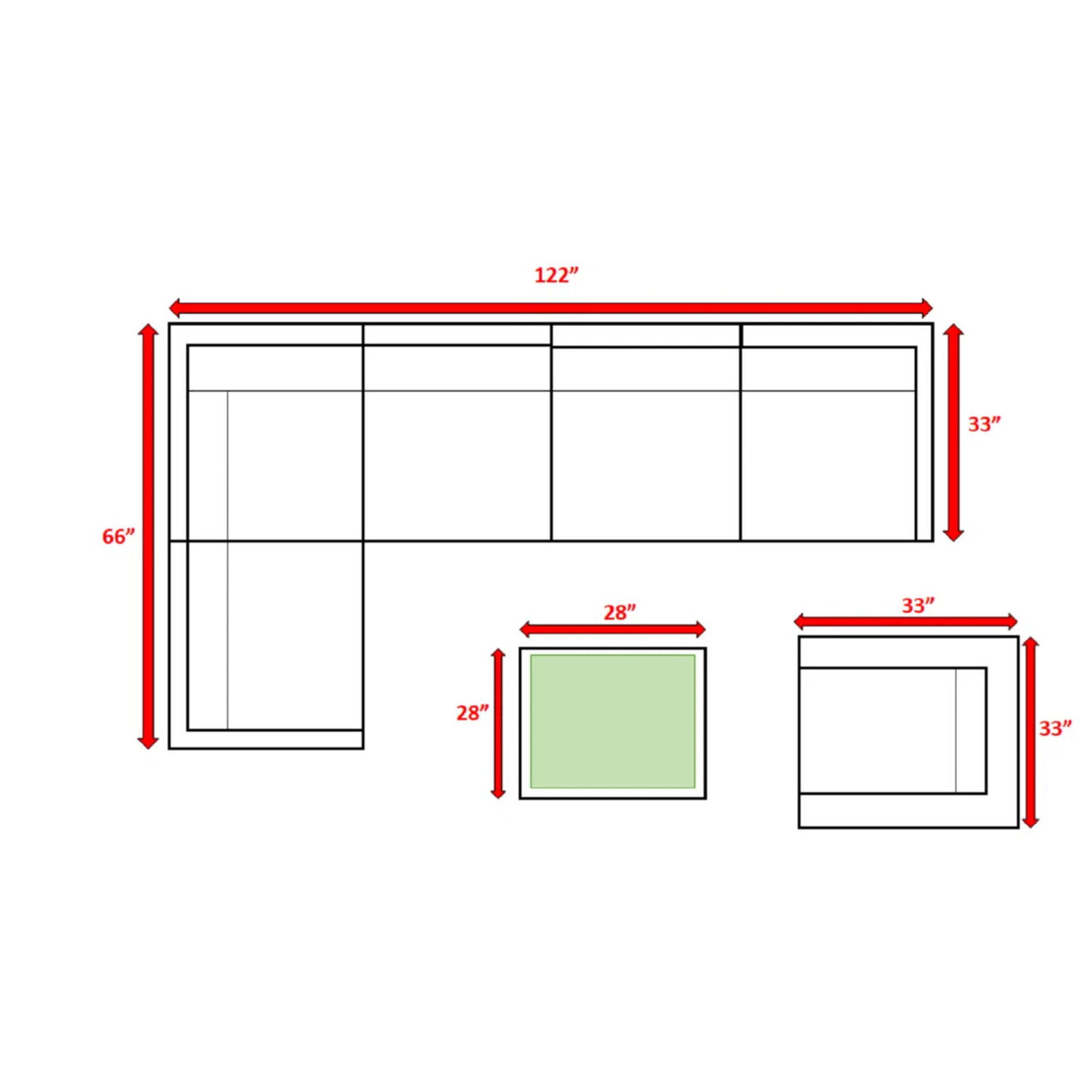 Wicker Seating Group Set With Table And Cushions