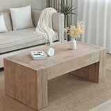 Rustic Wood Coffee Table Modern Farmhouse Rectangular Table For Living Room - Natural / Natural Multi / Natural Wood / Natural / Rustic