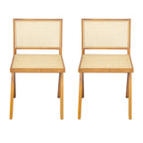 Chandigarh Dining Room Chairs With Natural Rattan (Set of 2)