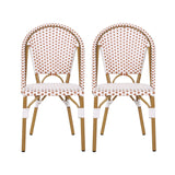 Outdoor Rattan And Aluminum French Bistro Chairs Set