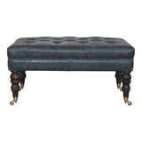 Buffalo - Leather Ottoman With Castor Legs