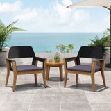 Soho - Transitional Style Outdoor Club Chair (Set of 2) With Cushions - Teak