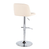 Toriano - Contemporary Adjustable Barstool With Swivel & Rounded T Footrest (Set of 2)