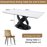 Rectangular Dining Table, Table For 8 Guests - Black / White