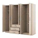 6 Doors Wardrobe Storage For Bedroom, With Big Drawers