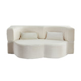 Floor Convertible Sleeper Sofa Bed With 2 Pillows