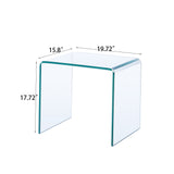 Tempered Bent Glass Sidetable, Transparent End Table, Sofa Table, Premium Glass, Multi Purpose Design - Transparent