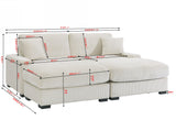 4 Seater Oversized Sectional Sofa With 2 Ottoman And 2 Pillows