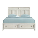 Storage Bed With Panel Headboard And Spacious Footboard Drawers