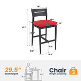 Modern Outdoor Bar Stools With Backrest And Footrest (Set of 2)