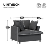 Oversized Single Seat Sofa Module For Modular Sectional Wide Seat, Armchair With Pillows Modern Upholstered Comfy Single Couch Lounge