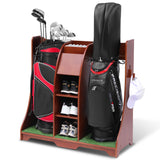 Wood Freestanding Adjustable Multi Use Golf Shelf - Reddish Brown