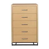 Borah - Contemporary Wood 5 Drawer Dresser - Natural